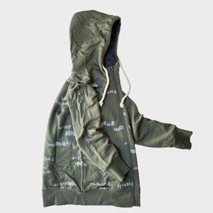 LFOH Merino Wool Hooded Zip Sweatshirt, Size 8-9, Pesto Green